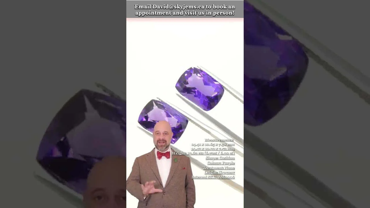 13.62ct Pair Cushion Purple Amethyst from Uruguay - AM0006