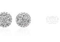 Leon Megé shimmering studs of diamond clusters encircled with micro pave halos e7460