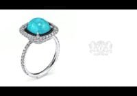 Leon Megé Galaxy™ ring with a Brazilian Paraiba in a double halo of white and black diamonds r5798