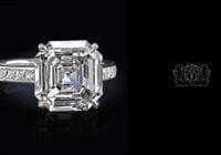 Leon Megé exquisite engagement ring with an Asscher accented with channel-set French-cuts r6265