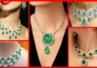 Very impressive and beautiful diamond and emerald necklace jewellery collection