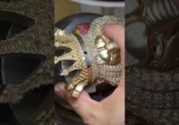 MAKING A $150,000 NATURAL GOLD & DIAMOND LIONHEAD!!!! #shorts