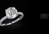 Leon Megé exclusive Cosmo™ solitaire with a spectacular round diamond and bright-cut pave r6789