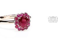 Leon Mege Red Flamingo ring with natural rubies in a patented reversible 18-karat gold ring r8262