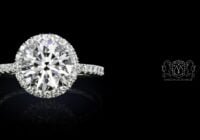 Leon Megé 811™ micro pave halo engagement ring with a round ideal-cut diamond r7250