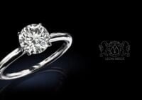 Leon Megé traditional cathedral solitaire with a carat round diamond in four single prongs r8205