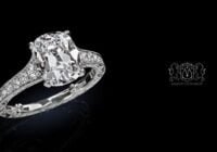 Hand-engraved Leon Megé 311™ engagement ring featuring a True Antique™ cushion diamond r7697