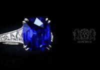 Leon Megé exclusive Mon Cheri™ Burmese sapphire ring with French-cut diamonds in a channel r7057