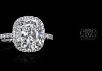 Leon Megé spectacular 811™ halo engagement ring with a natural cushion cut diamond r7161