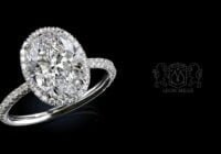 Leon Megé bespoke 811™ halo engagement ring with an oval diamond r7940