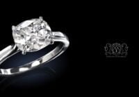 Leon Megé East-West classic cushion diamond solitaire with single eagle-claw prongs r8671