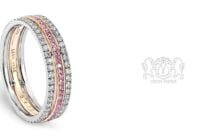 Leon Megé triple-strand Marina™ band, featuring fancy pink and colorless natural diamonds r5432