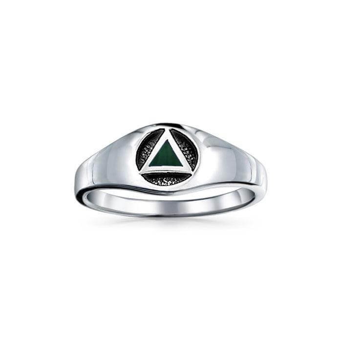 Triangle AA Recovery Symbol Silver Ring JR126 Review