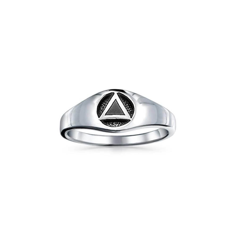 Triangle AA Recovery Symbol Silver Ring JR126 Review