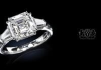 Leon Megé Asscher cut with bullets in a bespoke three-stone precision-forged diamond ring r8681