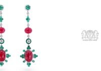 Leon Mege "Arcata" exclusive Haute Couture eardrops with multi-colored gemstones and diamonds e7661