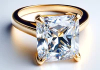 Princess cut diamond ring in 18k gold